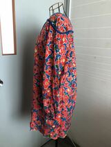 ツモリチサト(TSUMORI CHISATO)/レトロフラワーTワンピース赤×ゴールド美品_画像3