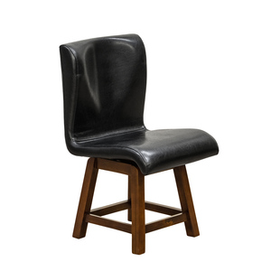 Art hand Auction Обеденный стул с поворотным сиденьем, 1 стул, стильный, акация, искусственная кожа, искусственная кожа, ЛТ-01, черный (БК), Изделия ручной работы, мебель, Стул, Стул, стул
