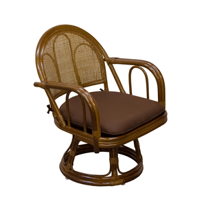  rattan rotary height "zaisu" seat elbow attaching chair height middle armrest . chair Brown IM-14(BR)