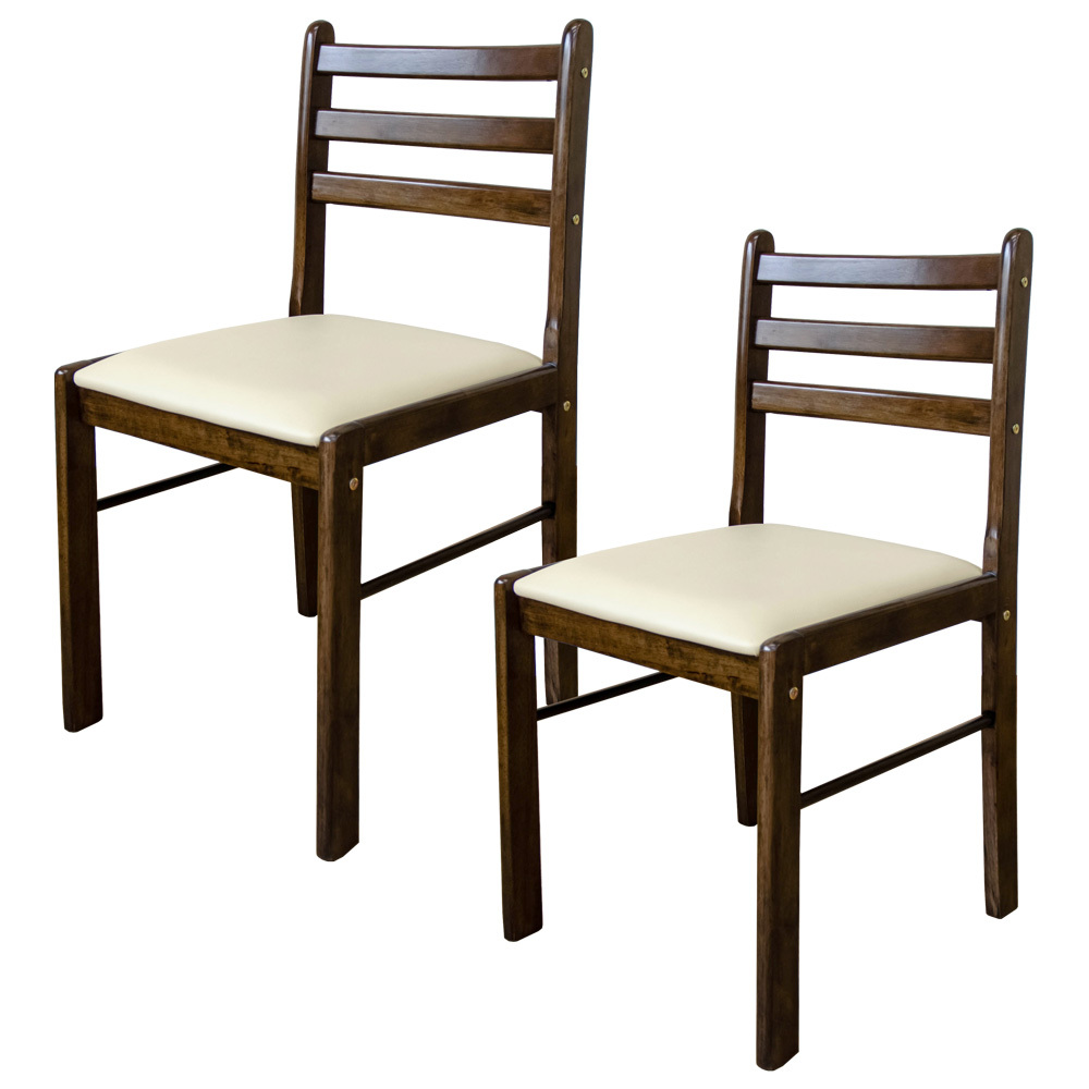 餐椅 2 件套木椅座高 45.5 厘米组装式简约 LH-T40 胡桃木 (WAL), 手工作品, 家具, 椅子, 椅子, 椅子