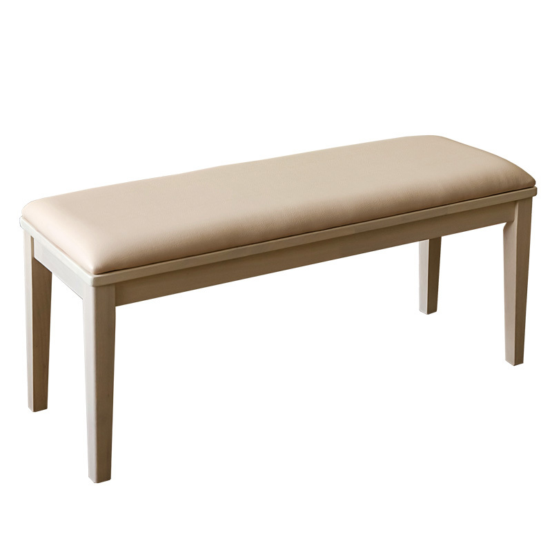 餐凳 100 厘米宽 天然木腿 合成皮革座椅 入口走廊 PVC 贵妃椅 VMB-100 白色水洗 (WW), 手工作品, 家具, 椅子, 椅子, 椅子