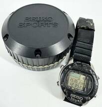 【稼働品】 SEIKO セイコー M796-5A10 SCUBA メンズ 腕時計 クォーツ QZ AIR DIVER'S 200m デジタル ブラック 防水 現状品_画像1