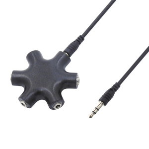  black earphone splitter [ earphone distributor mixing ] stereo Mini plug cable attaching [ audio : headphone and so on connection ]