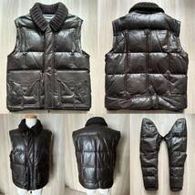 超希少 Berluti Patine Kangaroo Leather Down Jacket ベルルッティ カンガルーレザー パティーヌ ダウンジャケット ベスト 2WAY仕様 _画像8