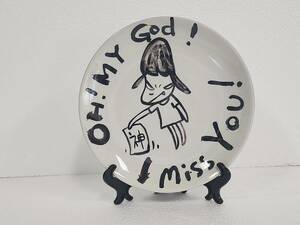 [ факсимиле ] Nara прекрасный .Yoshitomo Nara Ceramic украшение тарелка PLATE Diam. 20CM #9