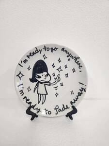 【模写】奈良美智 Yoshitomo Nara Ceramic 飾り皿 PLATE Diam. 20CM #14