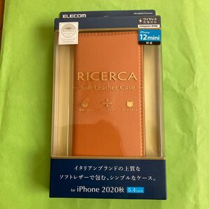 iPhone 12 mini RICERCA 手帳型レザーケース PM-A20APLFYILDR（オレンジスカッシュ）