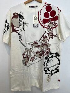 【新品】 15 XXL 参丸一　刺繍　和柄　Tシャツ　半袖　蛙　プリント