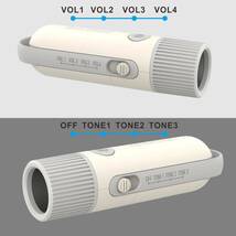 電子ホイッスル 電子笛 4段階 3種類 首掛けストラップ収納袋付き ホイッスル 大音量 125db CR2032電池4本付き GREY_画像3