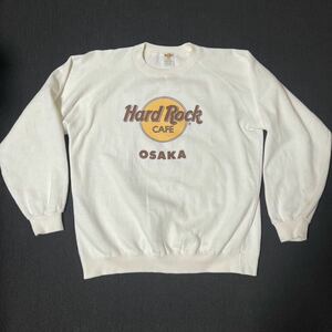 HARD ROCK CAFE OSAKA スウェット トレーナー XL ホワイト 白 当時モノ ハードロックカフェ 大阪 難波 ビンテージ