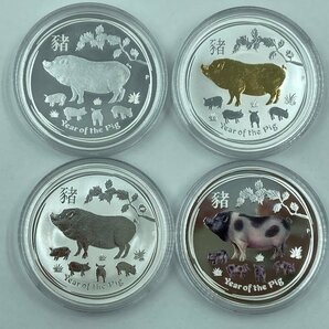 オーストラリア 銀貨 YEAR OF PIG 2019 SILVER COIN SERIESⅡ 1ドル 4枚入り 豚 u16の画像3
