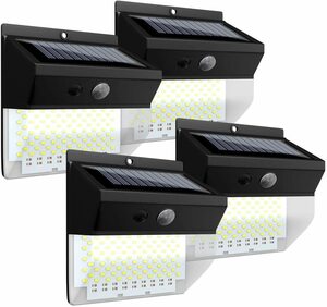 SUPAREE solar sensor light 172LED person feeling sensor 3 lighting mode garden light crime prevention light 4 piece set 