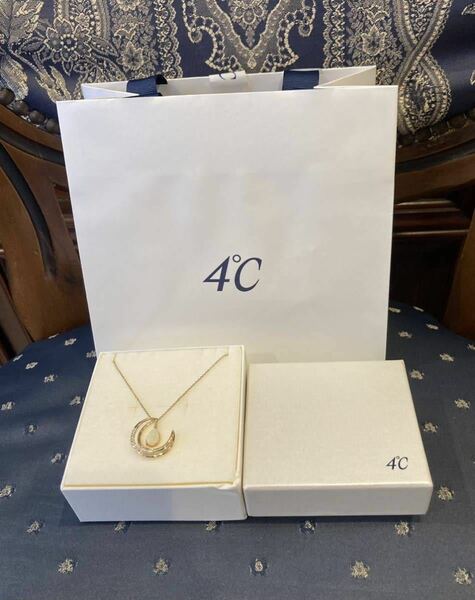 新品 正規品 4℃ ヨンドシー ネックレス シルバー ネックレス ダイヤモンド オパール ケース 紙袋 リボンラッピング プレゼント