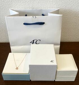 新品 正規品 4℃ ヨンドシー ネックレス k10 ダイヤモンド ダイヤモンド 箱 紙袋 リボン ピンクゴールド ゴールド ハート プレゼント