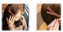 ★ 2個セット ★ シンプル 花柄 リボン ヘアクリップ ★ レディース ヘアピン 髪留め ヘアアクセサリー z3_画像9