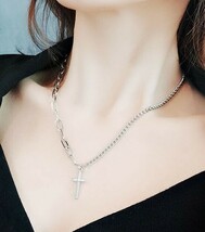 ♪ シンプル 十字架 ネックレス ♪ ジュエリー ペンダント オシャレ チェーン レディース ネックレス アクセサリー 銀 z8_画像10