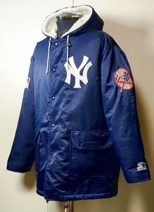 ヤンキース スターター 内ボアジャケット ベンチコート M フーディ ワッペン ロゴ New York Yankees STARTER MLB