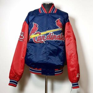 タグ付き カージナルス スターター ナイロンスタジャン L 90ｓ レッド ネイビー 薄手 STARTER St. Louis Cardinals MLB