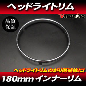 訳あり 180mm 丸目ヘッドライト インナーリム / 新品 ライトリム XJR400 SR400 SRX-4 SRV250 R1-Z RZ250 XJR1200 XJR1300