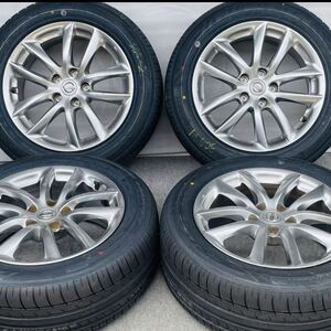 新品タイヤ。NISSAN日産 スカイライン V37 純正17インチ× 7.5J +45 5H 114.3 アルミホイールTRIANGLE Sportex TH201 225/55R17ラジアル4本