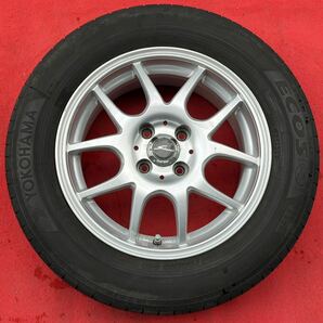 A-TECH SCHNEIDER シュナイダー 15インチ×6J 4穴 PCD100 +43社外YOKOHAMA 195/65R15ラジアル4本。コンパクトカー等に。21年式タイヤ。の画像2