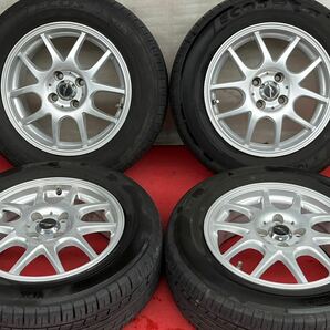 A-TECH SCHNEIDER シュナイダー 15インチ×6J 4穴 PCD100 +43社外YOKOHAMA 195/65R15ラジアル4本。コンパクトカー等に。21年式タイヤ。の画像1