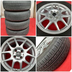 A-TECH SCHNEIDER シュナイダー 15インチ×6J 4穴 PCD100 +43社外YOKOHAMA 195/65R15ラジアル4本。コンパクトカー等に。21年式タイヤ。の画像9