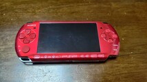 PSP プレイステーションポータブル PSP-3000 ラディアントレッド 通電確認済 本体のみ Playstation Portable SONY バッテリー欠品 _画像1