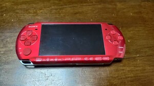 PSP プレイステーションポータブル PSP-3000 ラディアントレッド 通電確認済 本体のみ Playstation Portable SONY バッテリー欠品 