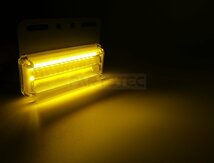 トラック用 LED ダウンライト付 サイドマーカー 角型 アンバー イエロー ステー付 10個 ホワイト 白 いすゞ ふそう 日野 / 147-83x10_画像6