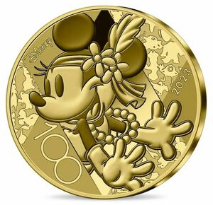 2023 フランス ディズニー100周年記念 ミニーマウス 5ユーロ プルーフ金貨