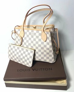 未使用 LOUIS VUITTON ルイヴィトン ダミエ アズール ネヴァーフル PM N51110 バッグ 鞄 レディース 箱付き