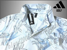 ■新品【adidas GOLF】アディダスゴルフ 軽量通気性素材ノベルティープリント半袖ポロシャツ■WH/L_画像1