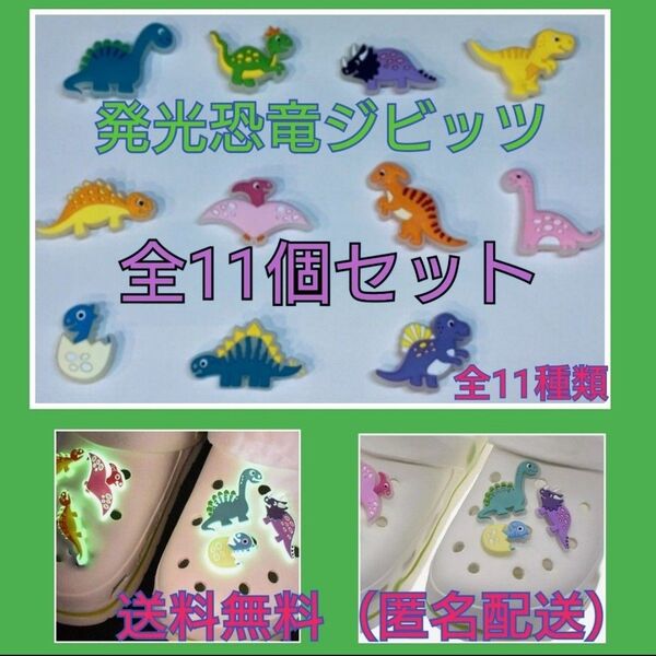 恐竜 発光ジビッツ 11個セット クロックス サンダル アクセサリー