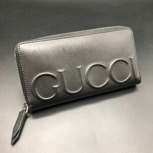 即決 GUCCI グッチ 長財布 ラウンドファスナー ブラック