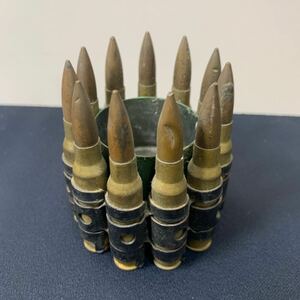 ★大阪/店舗受け取り可★ミリタリー 銃弾 灰皿 軍隊 沖縄土産 タバコ インテリア オブジェ 約高さ7.3cm 直径6.5cm★