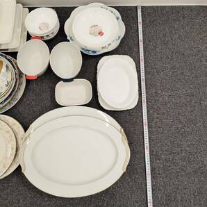 【TJ-2925】1円スタート 食器おまとめ 陶器食器 耐熱皿 大皿 大人数用皿 深皿 浅皿 プレート皿 白色 保管品の画像8