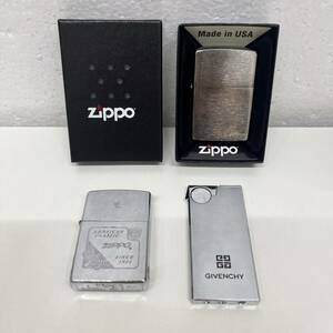 【C-23673a】ZIPPO ジッポー ブランドライター ライター まとめ ヴィンテージ シルバー 雑貨 ジバンシー セット売り 火花確認 中古