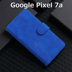 Google Pixel7a ケース 手帳 ブルー