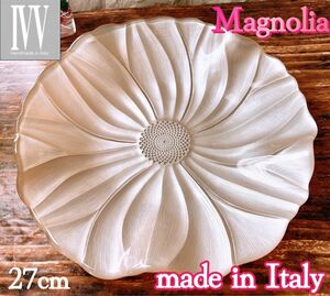 【IVV】アイヴィヴィ マグノリア パール ホワイト 大皿 27cm Italy