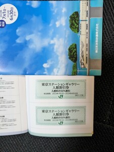 【送料63円～　激安】　JR東日本　株主優待券 東京ステーションギャラリー　入館割引券　半額　2024年6月30日まで有効　1枚　2枚