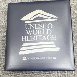 外国切手 ユネスコ50周年切手アルバム UNESCO WORLD HERITAGE 107リーフ 切手約500枚 コレクション保管品の画像1