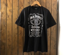 新品●ジャックダニエル　ラベル　プリントTシャツ［L］●テネシー/ウィスキー/JACK DANIELS