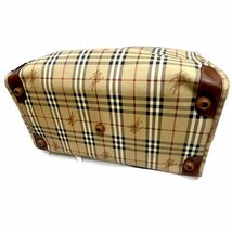 Burberry/バーバリー ボストンバッグ PVC 2WAY ショルダー 旅行鞄 ベージュ 現状品_画像5