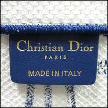 TS Christian Dior/クリスチャン・ディオール ブックトート ラージ ホワイト×ネイビー キャンバス_画像10