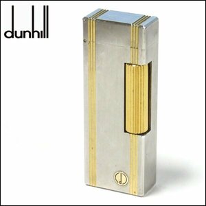 TS Dunhill/Dunhill Roller Gas Writer D Logo 2 Line Line Silver Gold Зажигание подтверждено