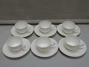 ●貝殻モチーフ コーヒー カップ&ソーサー 6客セット 珈琲 ティーカップ 白色食器●