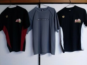 ウィルソンwilson ベースボール半袖Tシャツ3点セット　黒&グレー　M　野球練習/アンダーシャツ等に　送料無料