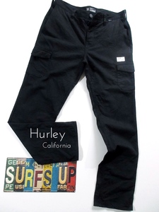 【Hurley ハーレー / カリフォルニア】ロンハーマン取扱ブランド◎ カーゴパンツ 黒 size32!!　（コットン ミリタリーパンツ）