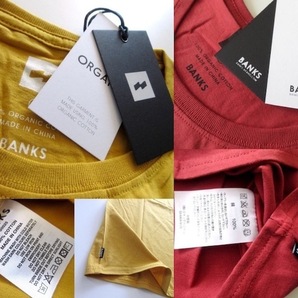 【BANKS バンクス】ロンハーマン取り扱いブランド◎ 新品 Tシャツ ２点セット Mサイズ!! （マスタード ワイン オーガニックコットン）の画像8